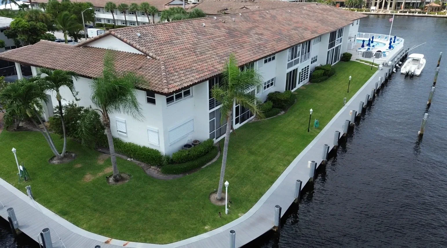 Waterfront commercial condominium property painted by Frontline Painting in South Florida